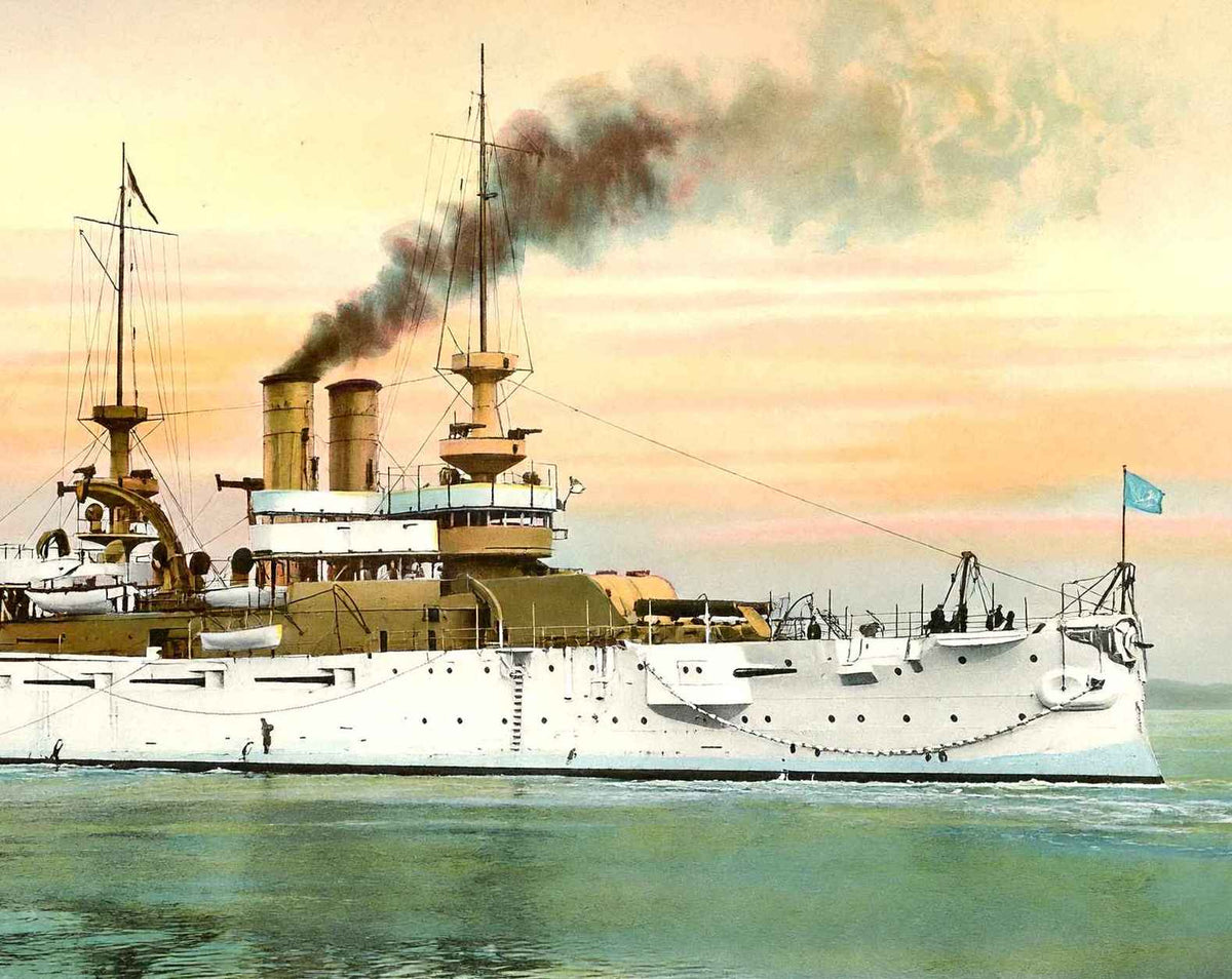 Battleship Illinois in 1906 vintage print