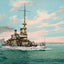 Battleship Indiana in 1906 Vintage Print (7 Sizes) - Premium Quality