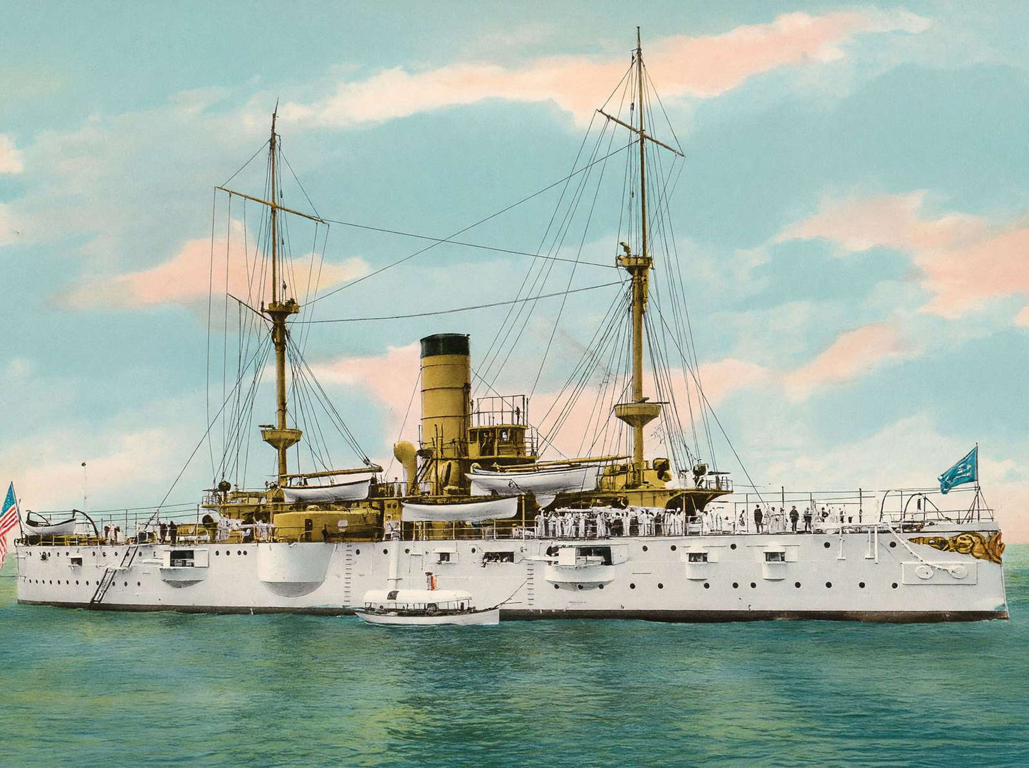 Battleship Texas in 1906 Vintage Print (7 Sizes) - Enhanced