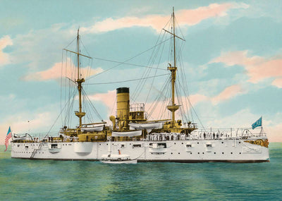 Battleship Texas in 1906 Vintage Print (7 Sizes) - Enhanced