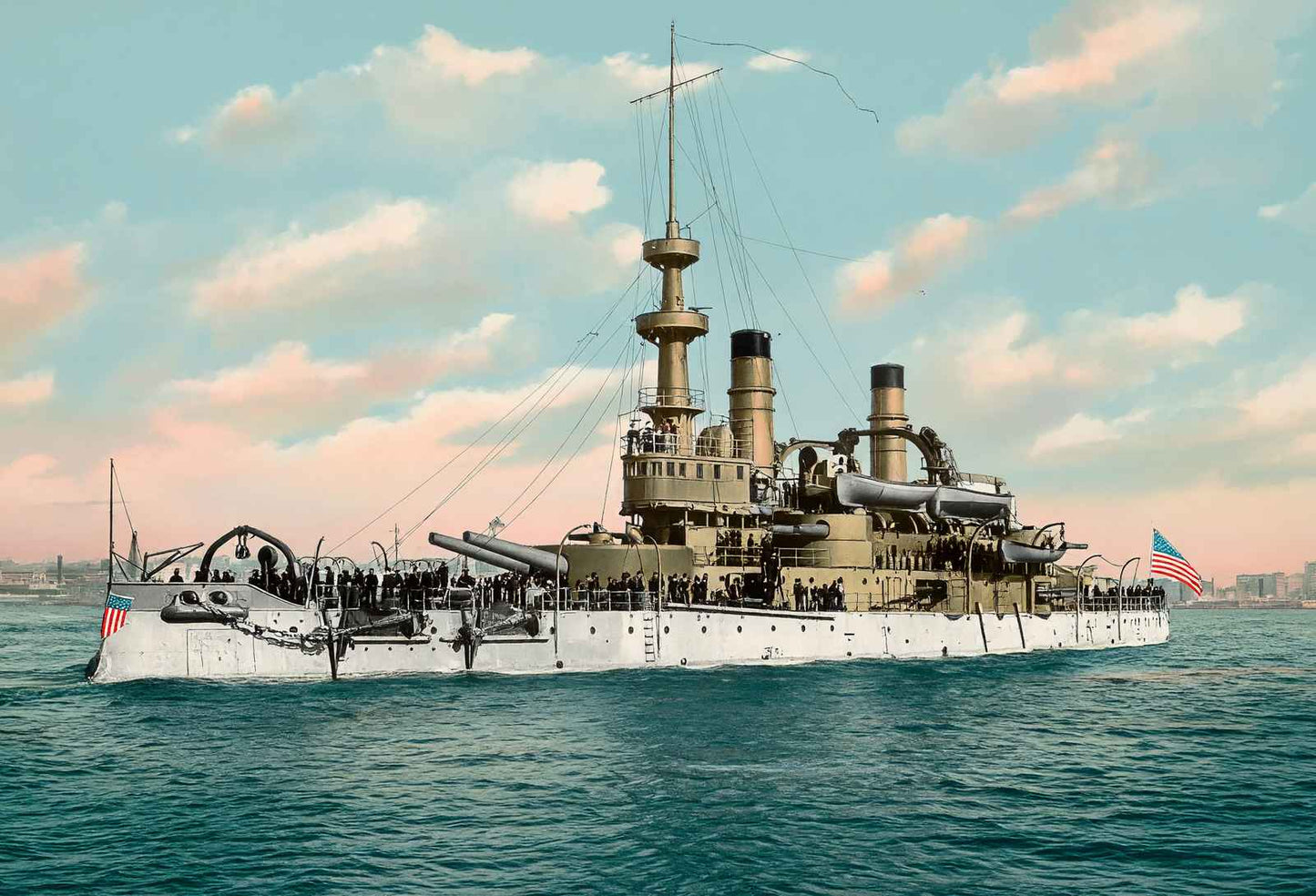 Battleship Oregon in 1906 Vintage Print (7 Sizes) - High Quality
