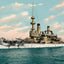 Battleship Oregon in 1906 vintage print