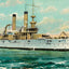 Battleship Iowa in 1906 painting