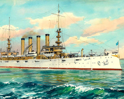 Cruiser West Virginia in 1905 art print