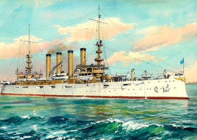 Cruiser West Virginia in 1905 Art Print (7 Sizes) - Archival Paper