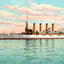 USS Maryland in 1905 vintage print