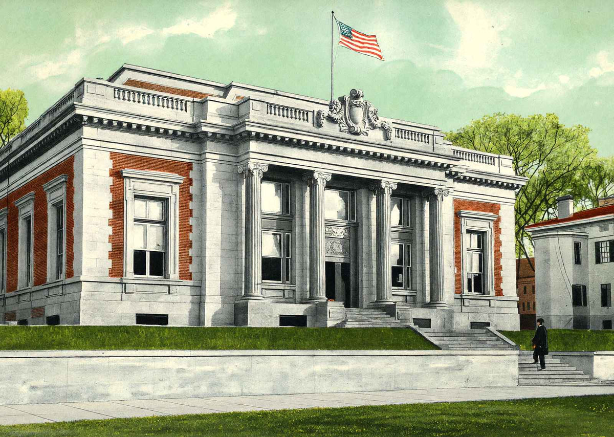 US Post Office Norwich CT in 1908 Vintage Print (7 Sizes) - Reproduction