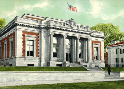 US Post Office Norwich CT in 1908 Vintage Print (7 Sizes) - Reproduction