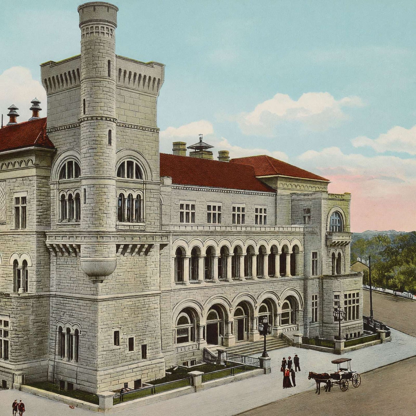 US Post Office San Antonio in 1905 Vintage Print (7 Sizes) - Restored