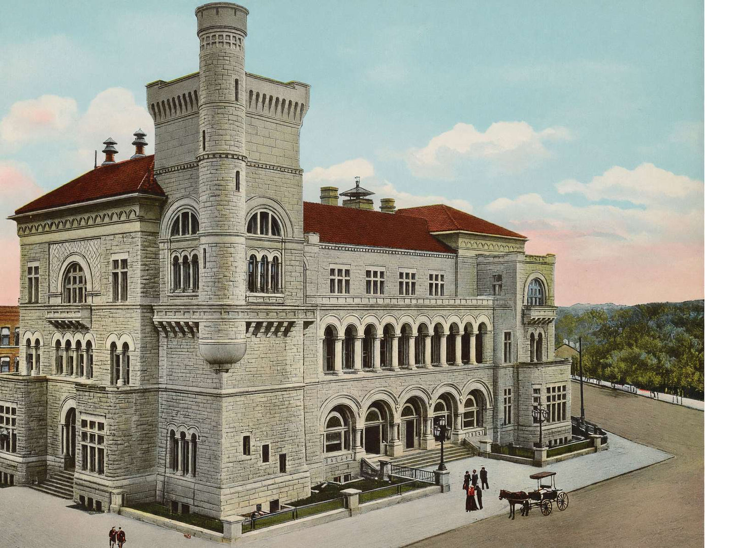 US Post Office San Antonio in 1905 Vintage Print (7 Sizes) - Restored