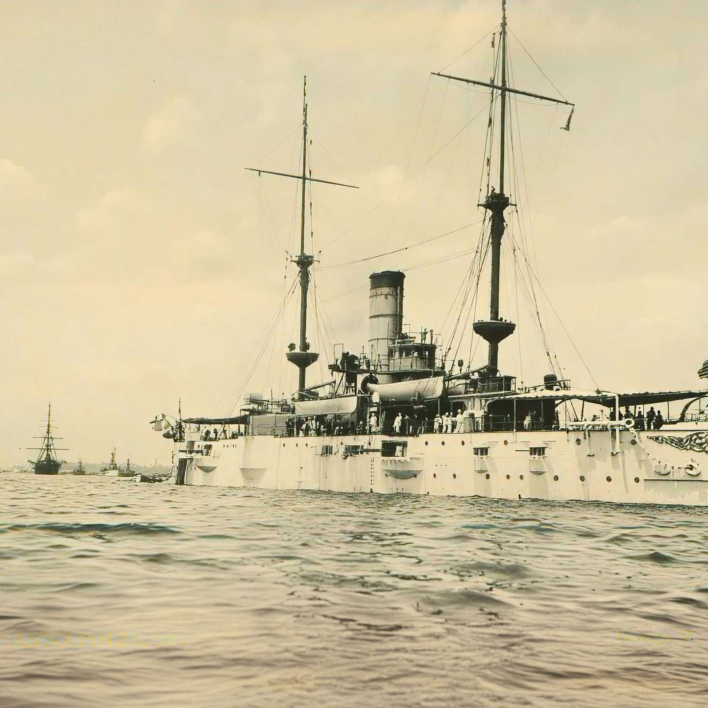 USS Texas at Annapolis in 1905 Vintage Print (7 Sizes) - Reproduction