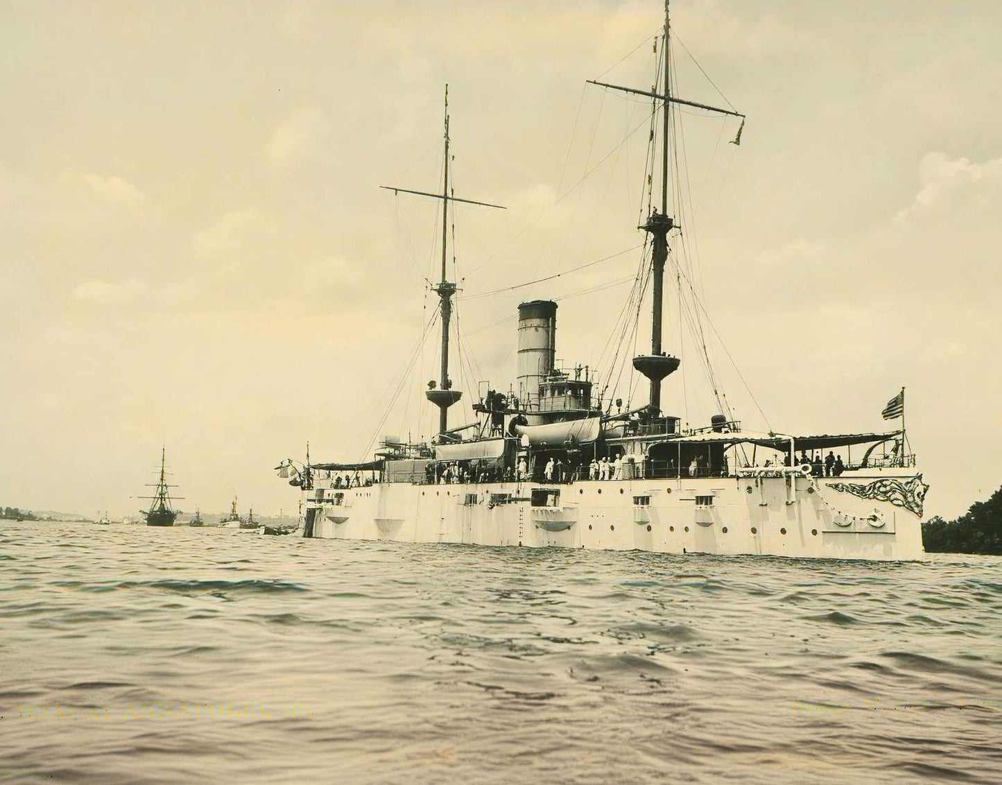 USS Texas at Annapolis in 1905 Vintage Print (7 Sizes) - Reproduction