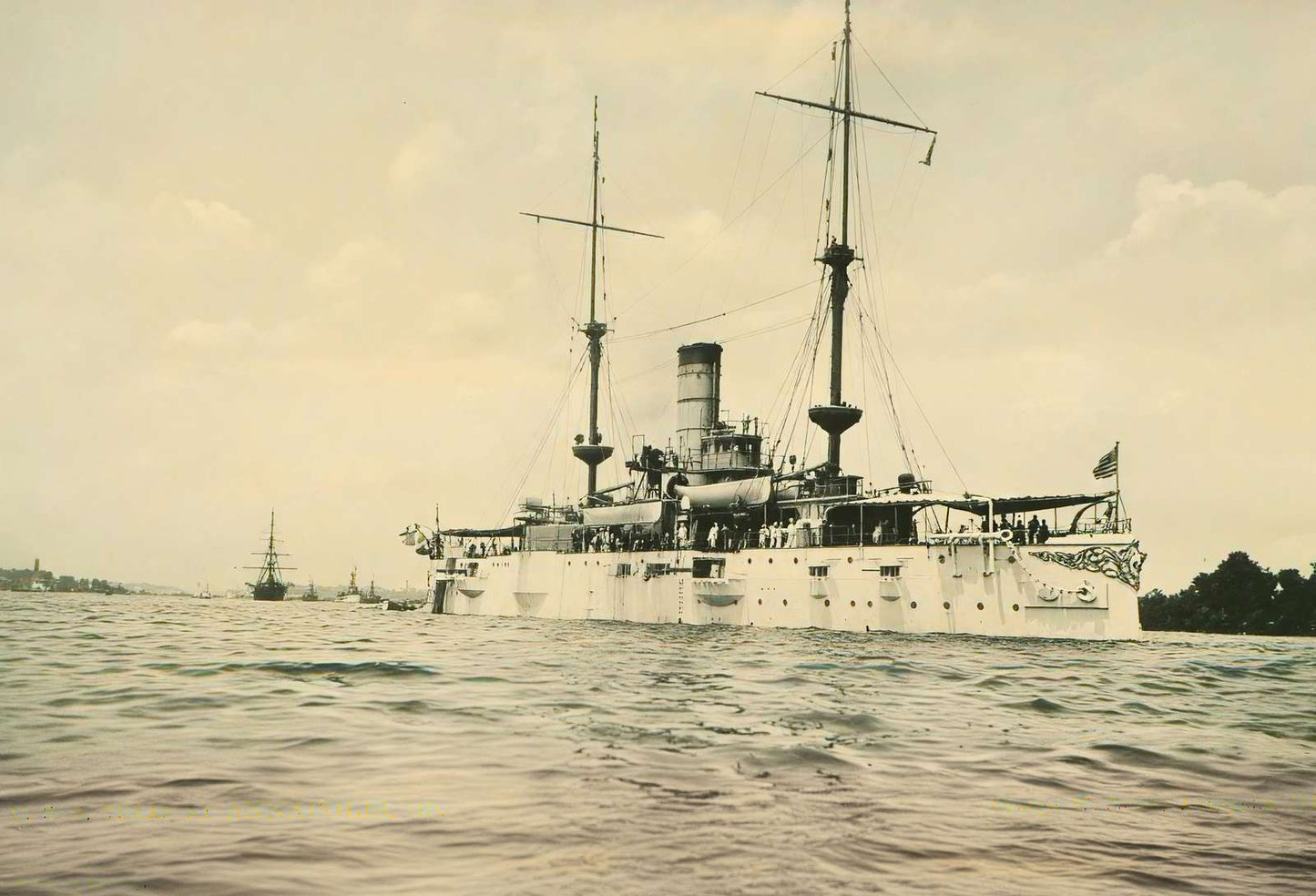 USS Texas at Annapolis in 1905 Vintage Print (7 Sizes) - Reproduction