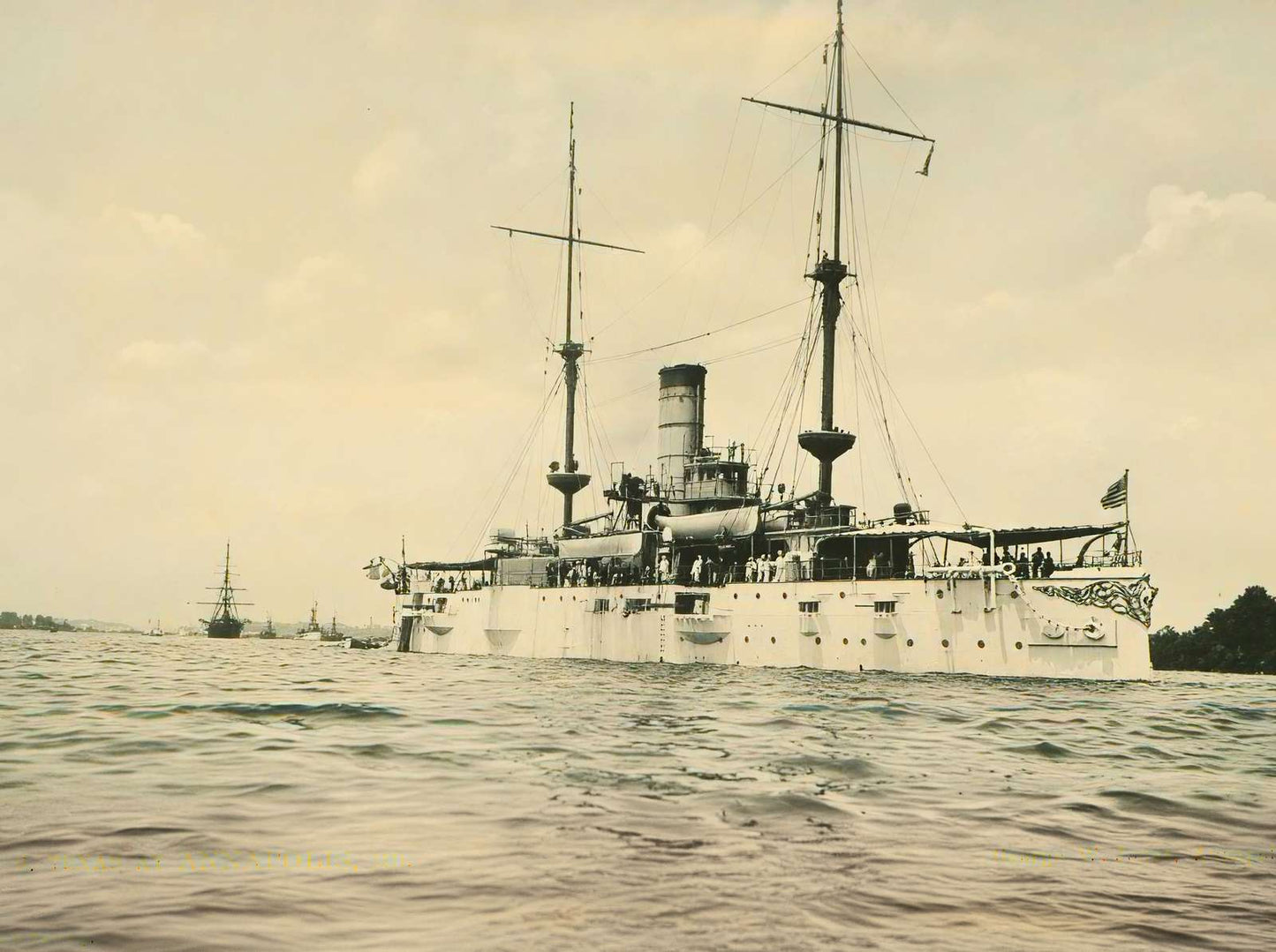 USS Texas at Annapolis in 1905 Vintage Print (7 Sizes) - Reproduction