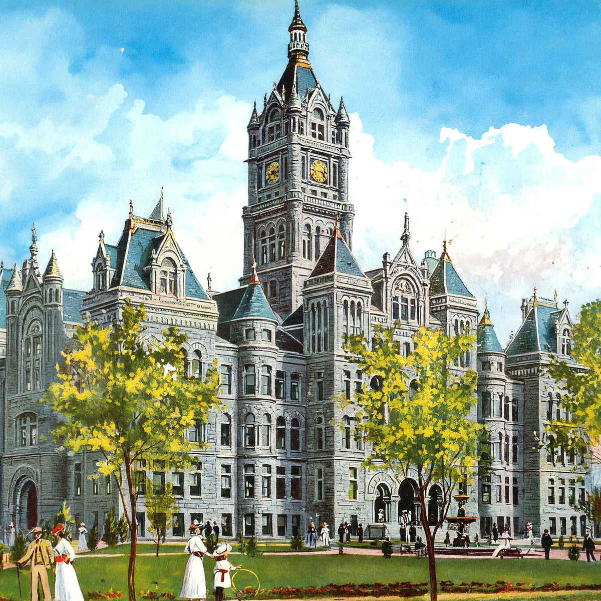 Utah State Capitol Salt Lake City in 1906 Vintage Print (7 Sizes) - Enhanced