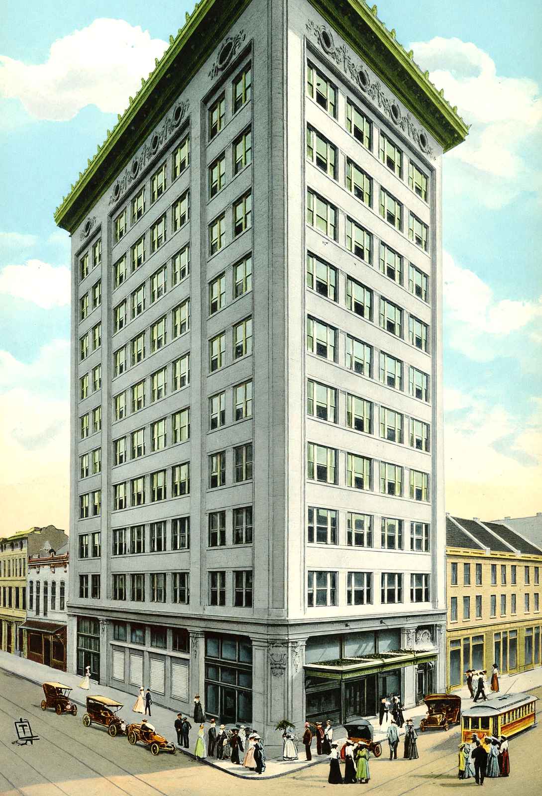 Van Antwerp Building Mobile Alabama in 1905 Vintage Print (7 Sizes) - Acid Free