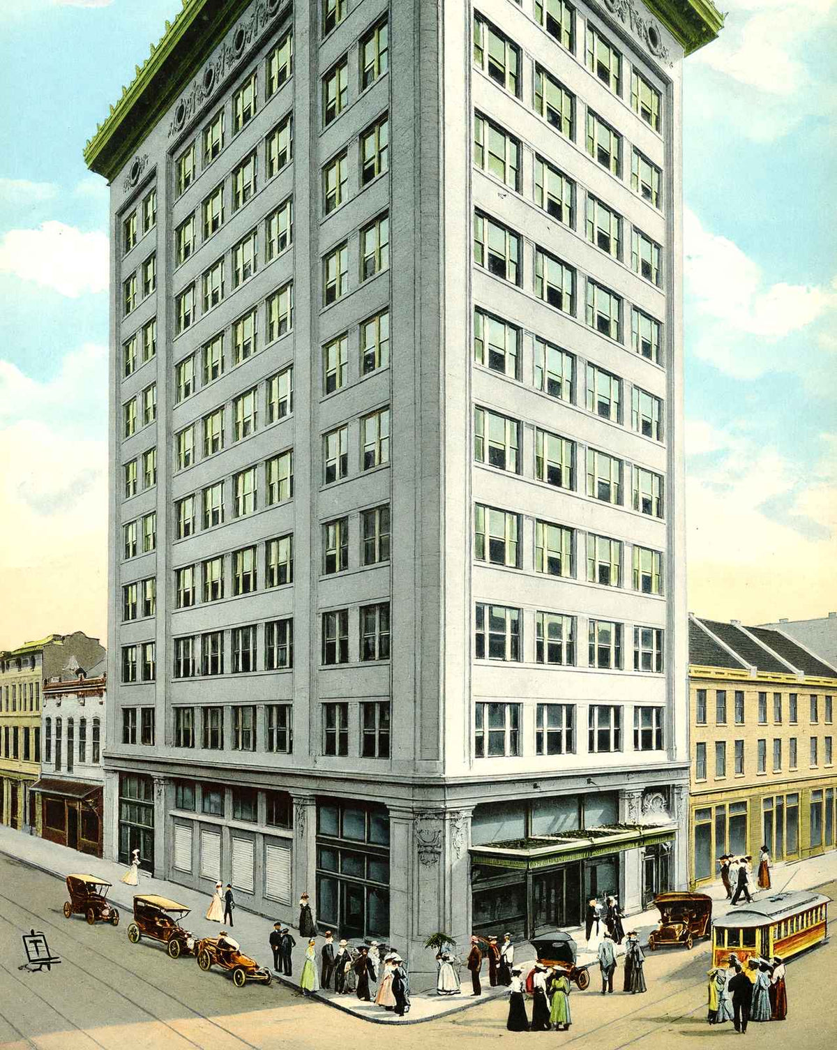 Van Antwerp Building in Mobile in 1905 vintage print