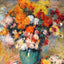 Vase of Chrysanthemums Fine Art Print 1890 by Pierre-Auguste Renoir (6 Sizes)