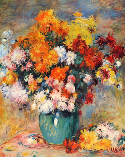 Vase of Chrysanthemums art print by Pierre-Auguste Renoir (1890)