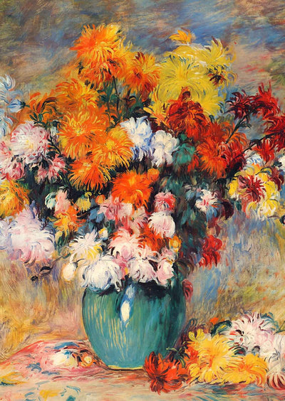 Vase of Chrysanthemums Fine Art Print 1890 by Pierre-Auguste Renoir (6 Sizes)
