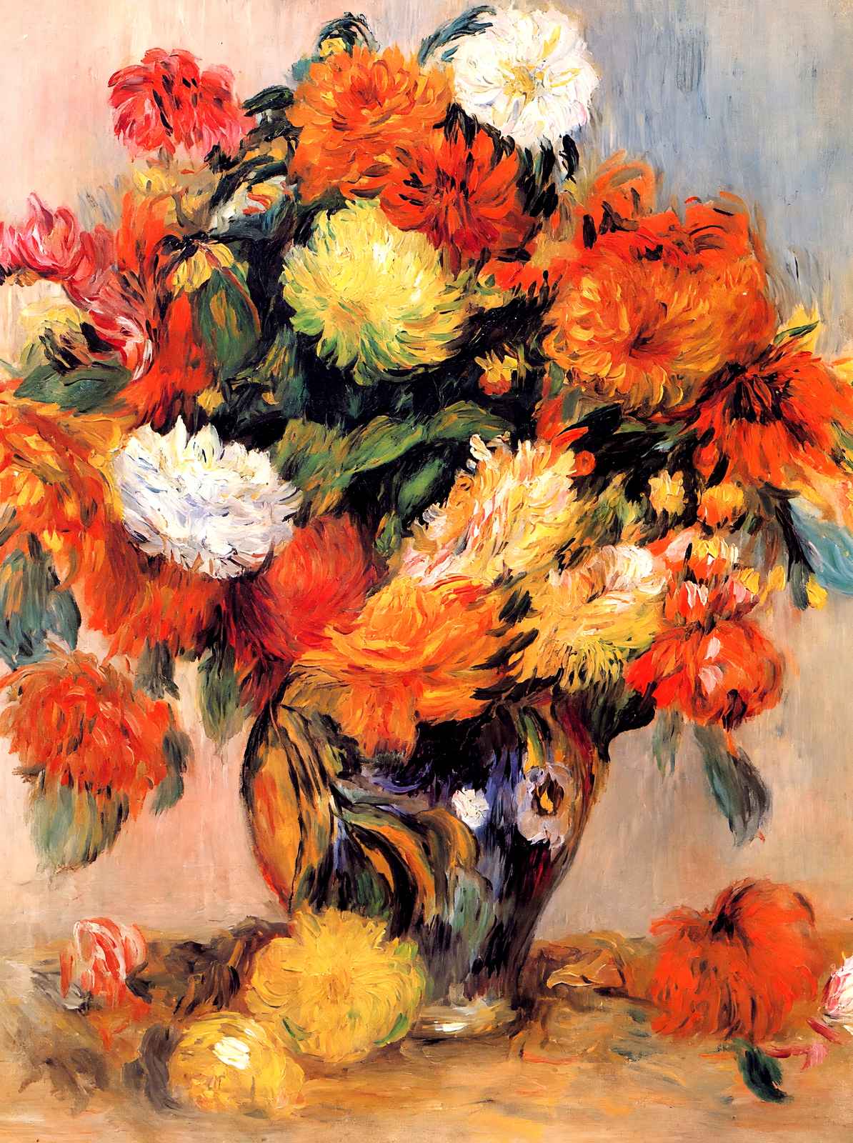 Vase of Flowers Art Print 1884 Painting by Pierre-Auguste Renoir (6 Sizes)