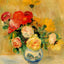 Vase of Roses and Dahlias Fine Art Print 1884 by Pierre-Auguste Renoir (6 Sizes)