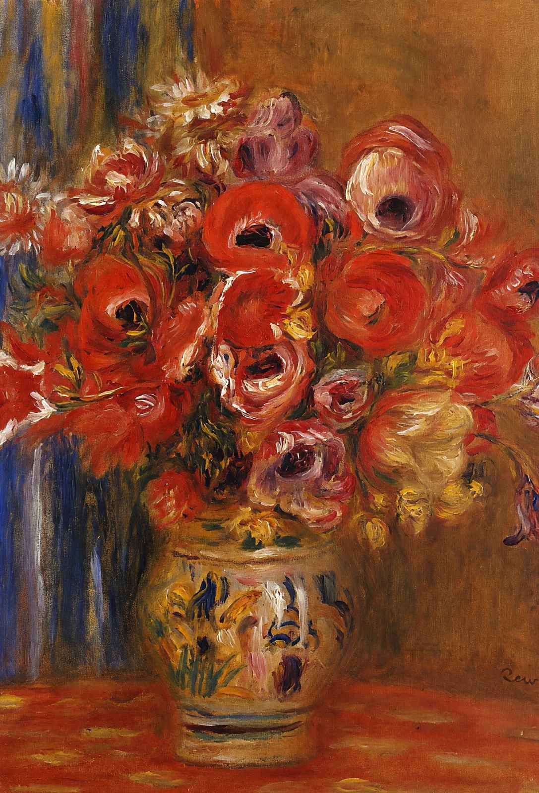 Vase of Tulips and Art Print Anemones by Pierre-Auguste Renoir (6 Sizes)