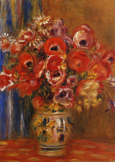 Vase of Tulips and Art Print Anemones by Pierre-Auguste Renoir (6 Sizes)
