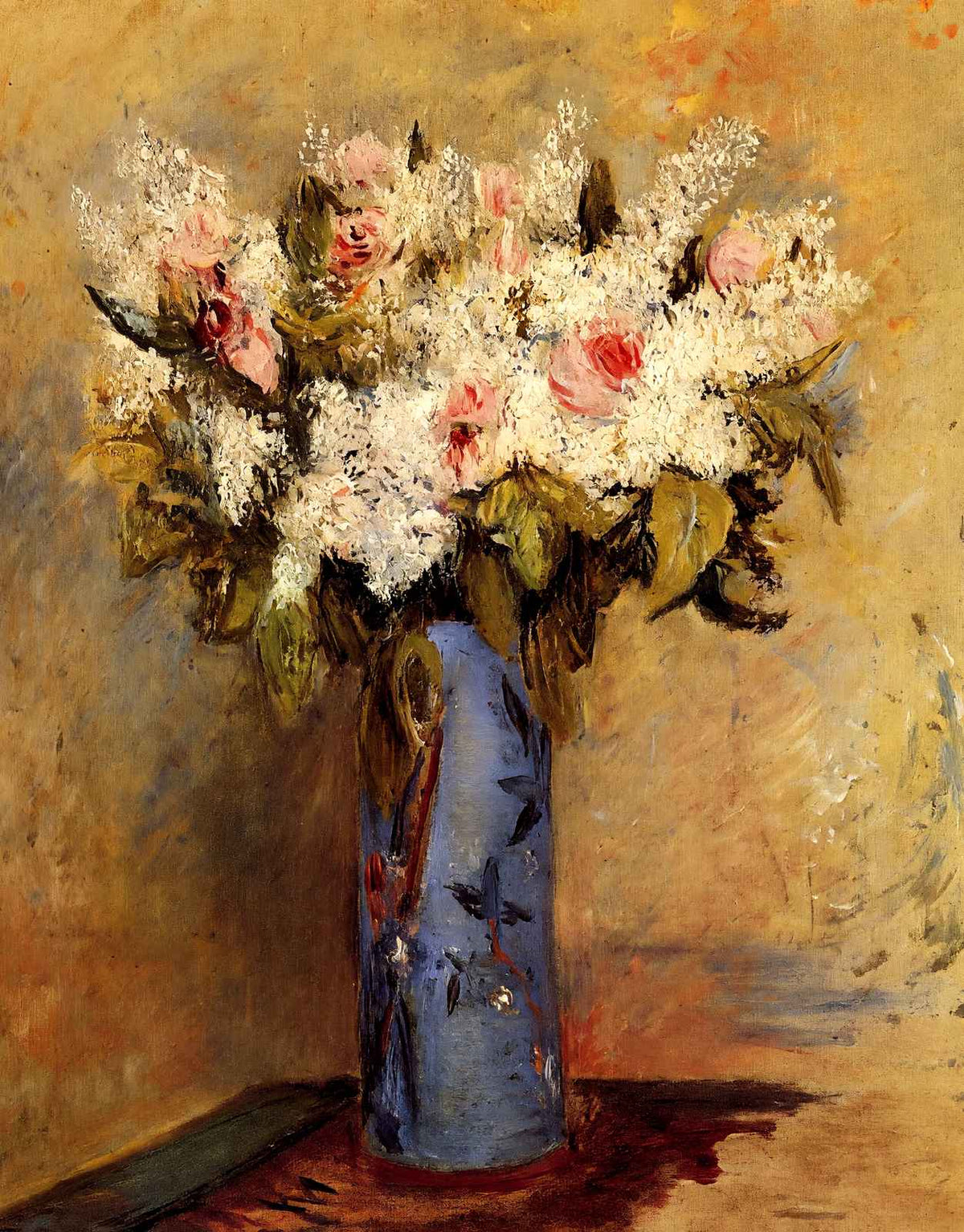 Vase of Lilacs and Roses 1870 by Pierre-Auguste Renoir Art Print (6 Sizes)