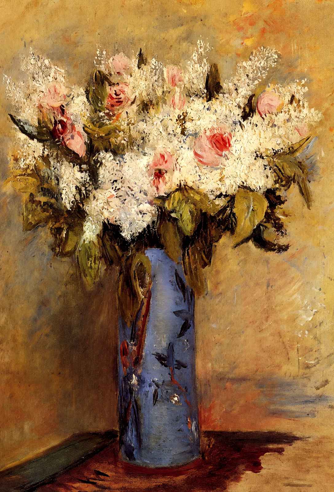 Vase of Lilacs and Roses 1870 by Pierre-Auguste Renoir Art Print (6 Sizes)