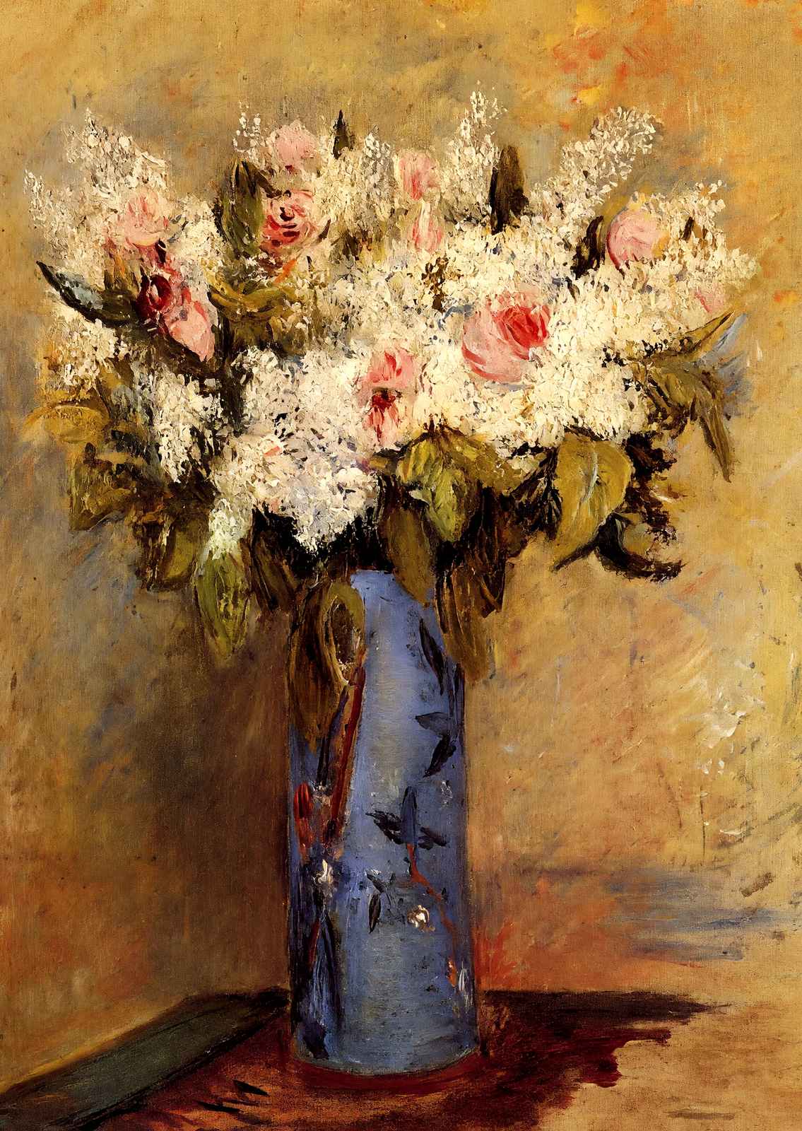 Vase of Lilacs and Roses 1870 by Pierre-Auguste Renoir Art Print (6 Sizes)