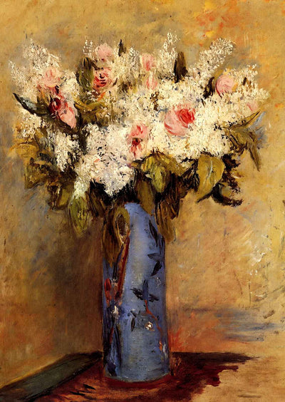 Vase of Lilacs and Roses 1870 by Pierre-Auguste Renoir Art Print (6 Sizes)