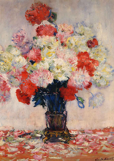 Vase of Peonies 1882 Painting by Claude Monet Art Print (6 Sizes) - Retouched