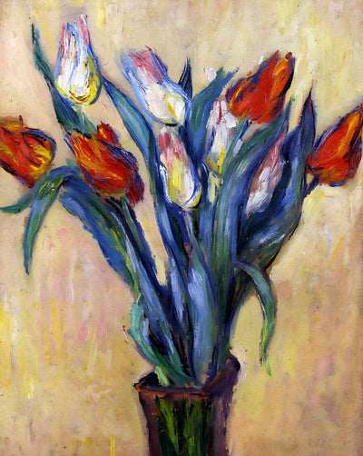Vase of Tulips painting by Claude Monet (1885)