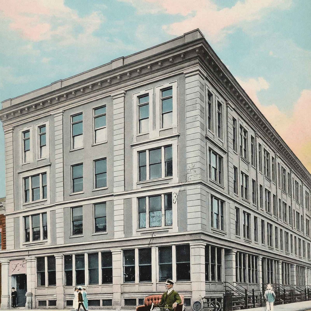 Vatet Block Muncie in 1908 Vintage Print (7 Sizes) - Enhanced