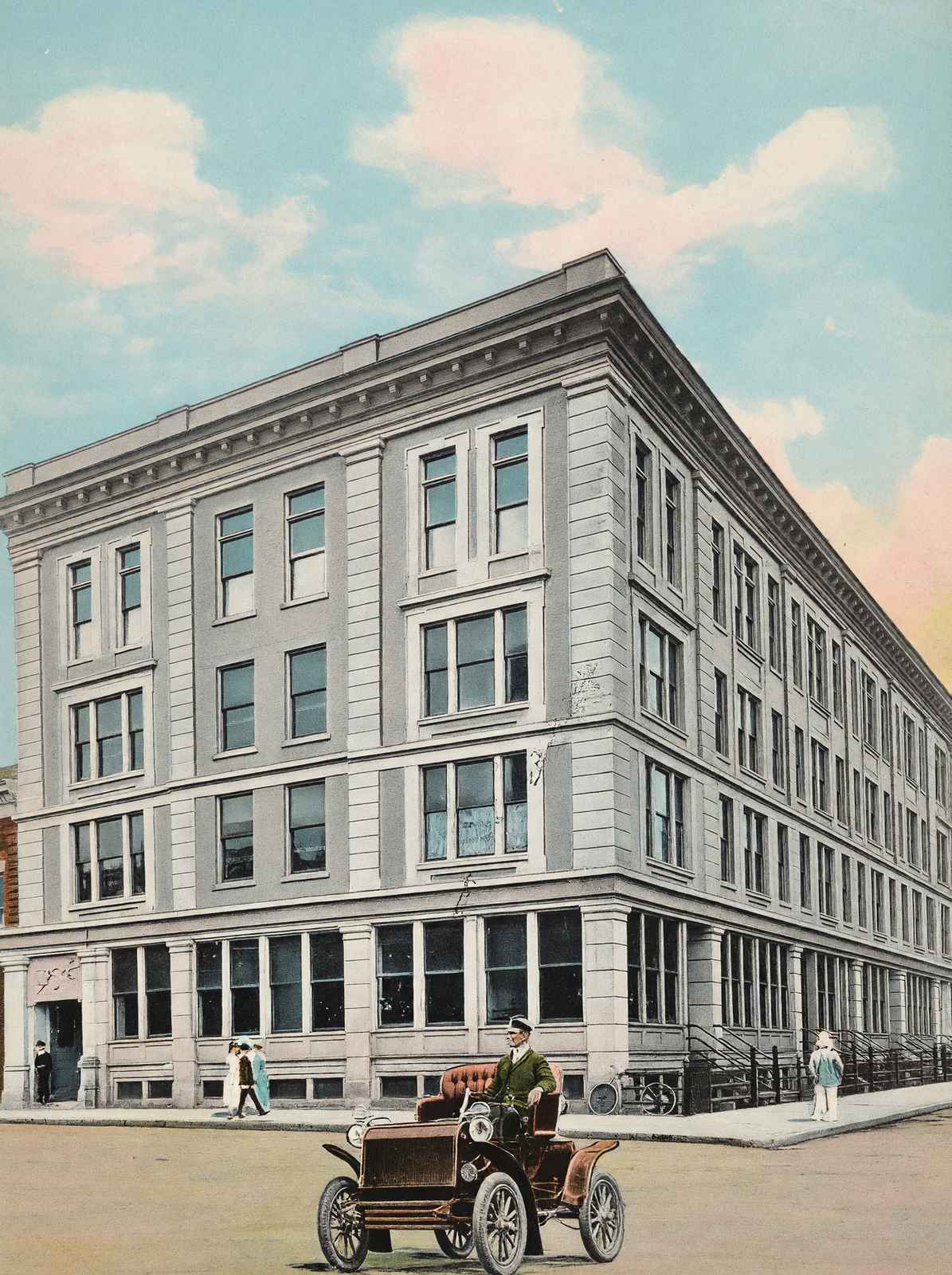 Vatet Block Muncie in 1908 Vintage Print (7 Sizes) - Enhanced