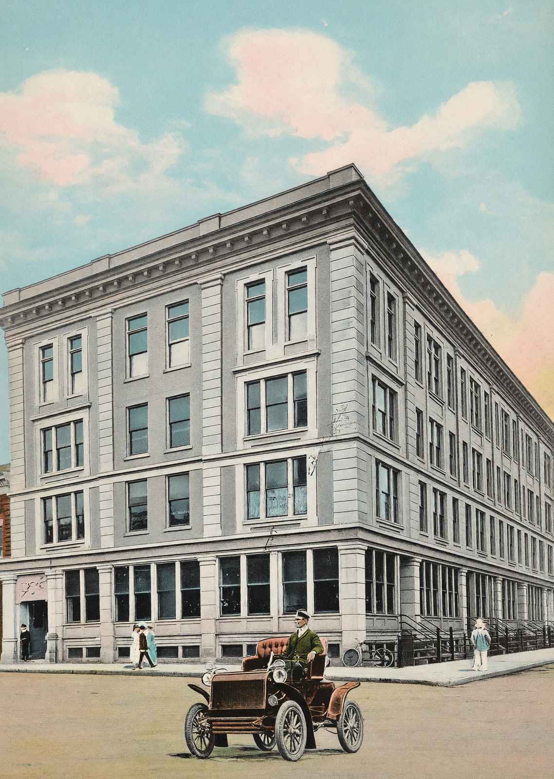 Vatet Block Muncie in 1908 Vintage Print (7 Sizes) - Enhanced