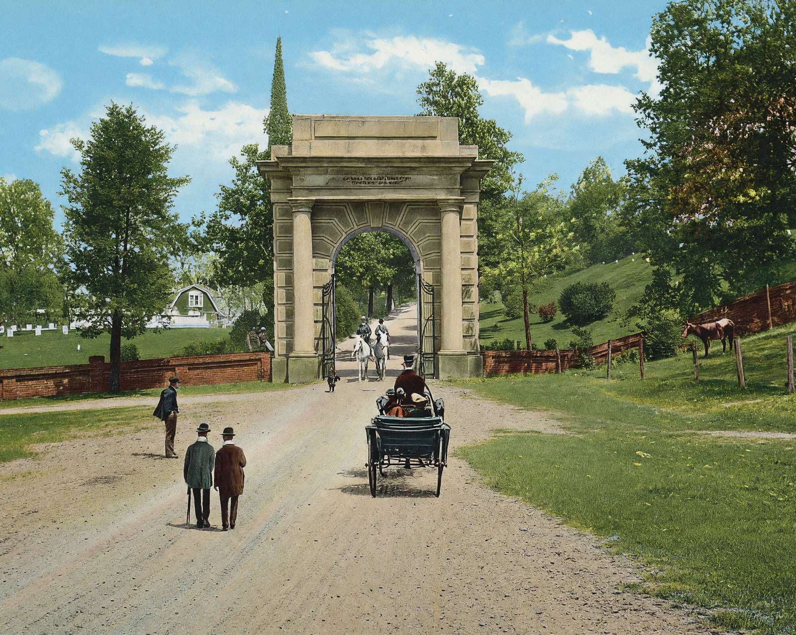 Vicksburg Mississippi National Cemetery vintage print