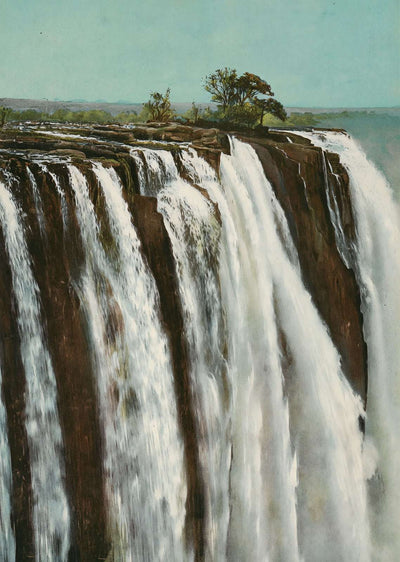 Victoria Falls from Livingstone Island in 1908 Vintage Print (7 Sizes)