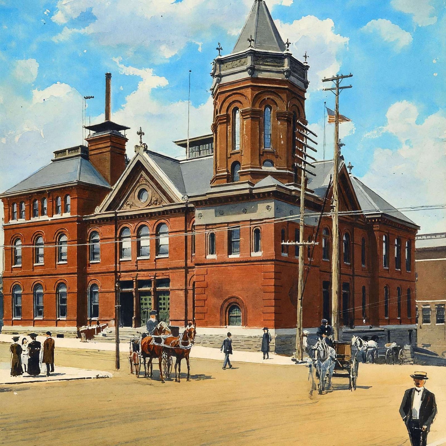 Vicksburg Mississippi Post Office in 1906 Art Print (7 Sizes) - Archival Paper