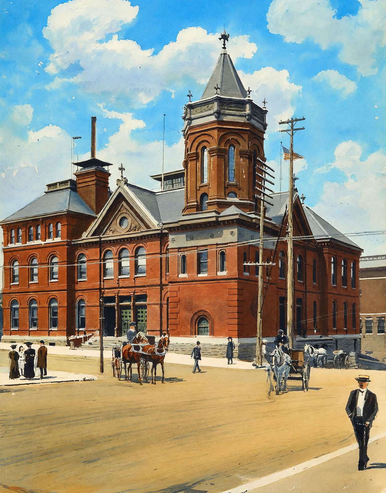 Vicksburg Mississippi Post Office in 1906 Art Print (7 Sizes) - Archival Paper