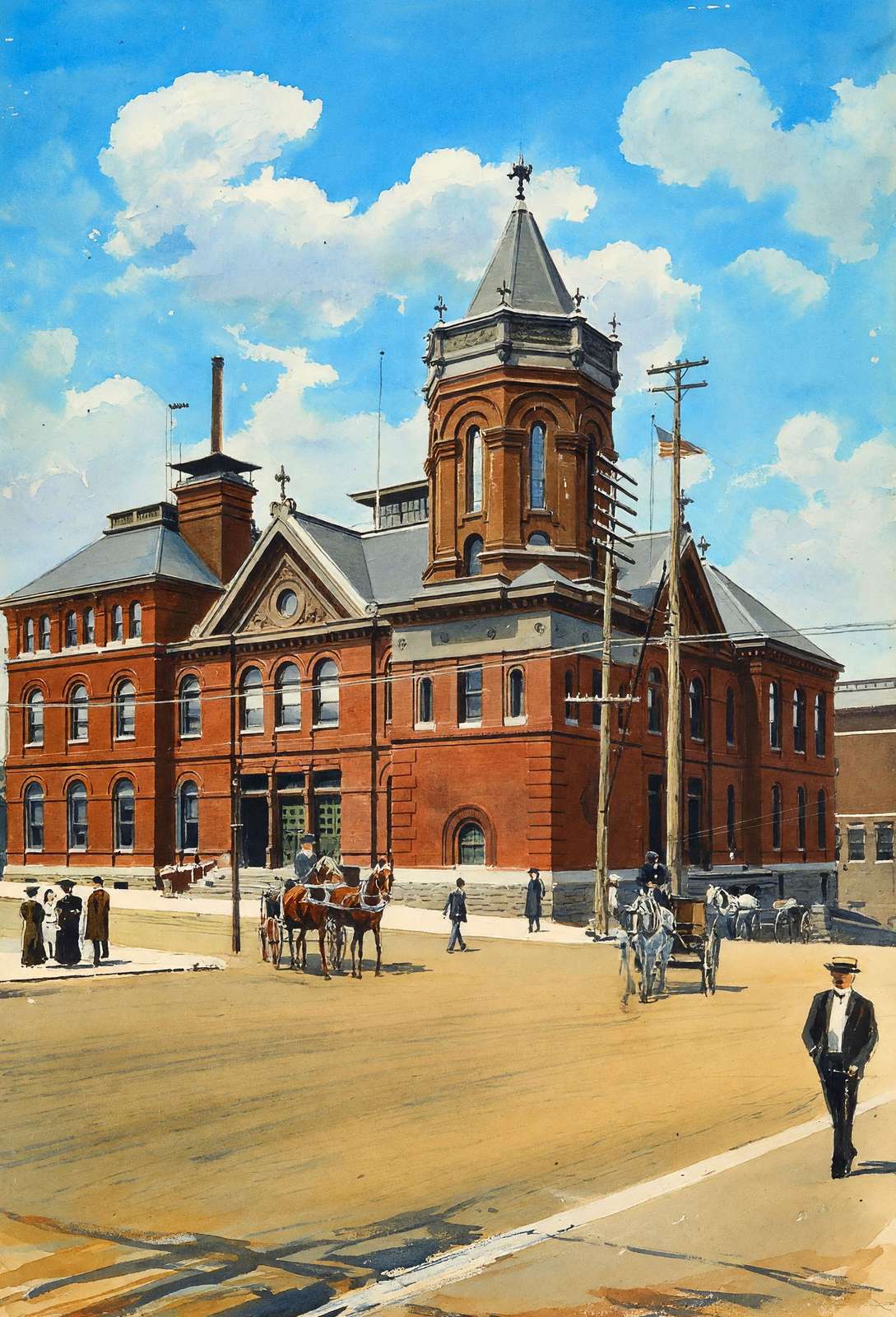 Vicksburg Mississippi Post Office in 1906 Art Print (7 Sizes) - Archival Paper