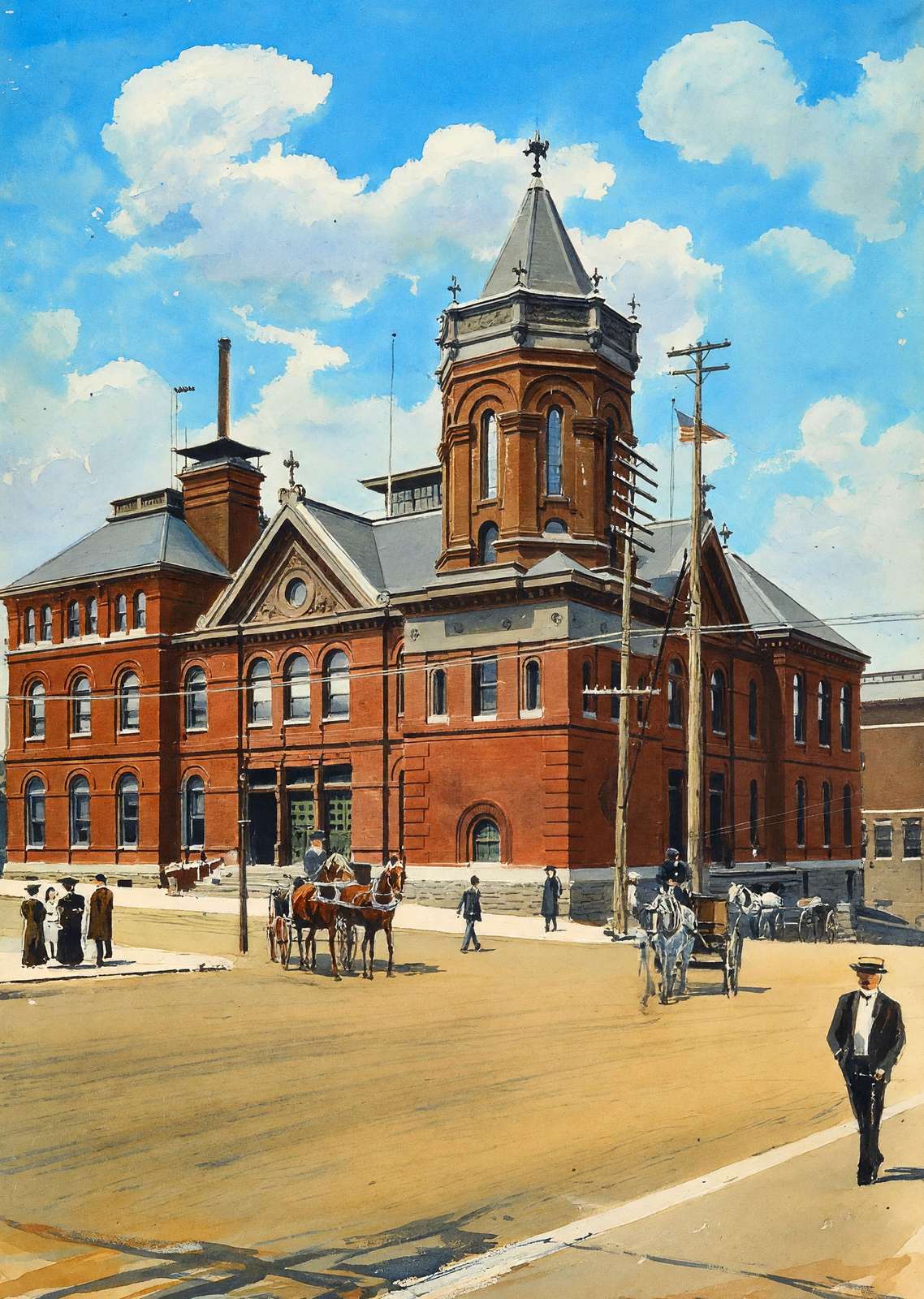 Vicksburg Mississippi Post Office in 1906 Art Print (7 Sizes) - Archival Paper