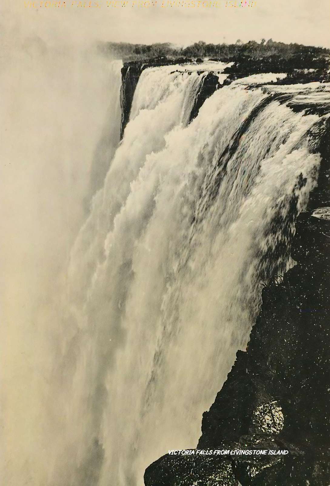 Victoria Falls from Livingstone Island Vintage Print (7 Sizes) - Restored