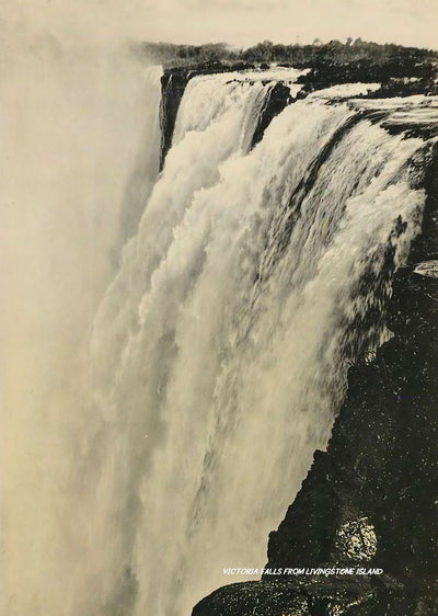 Victoria Falls from Livingstone Island Vintage Print (7 Sizes) - Restored