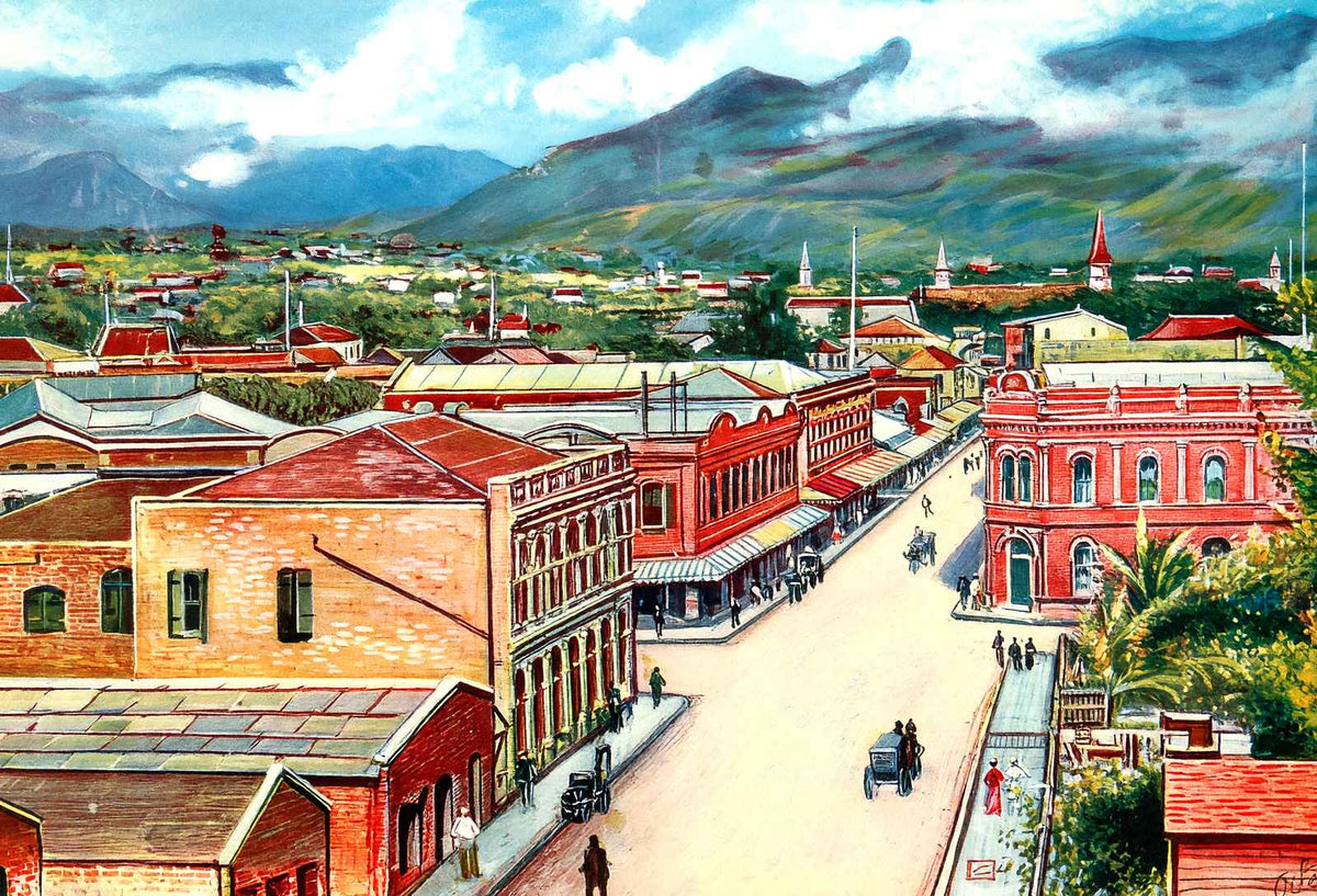 View of Honolulu in 1909 Vintage Print (7 Sizes) - Restored