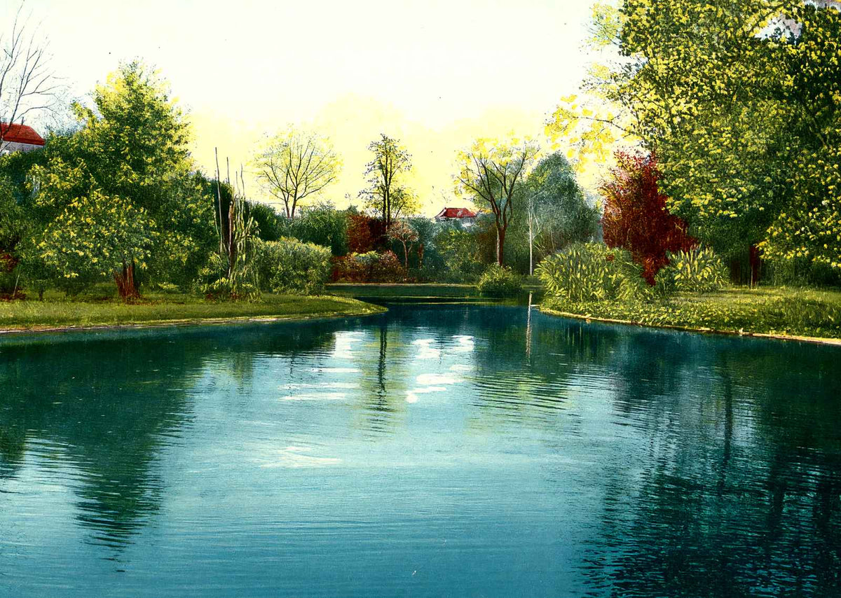 View in Snyder Park Springfield Ohio Vintage Print (7 Sizes) - Premium Quality