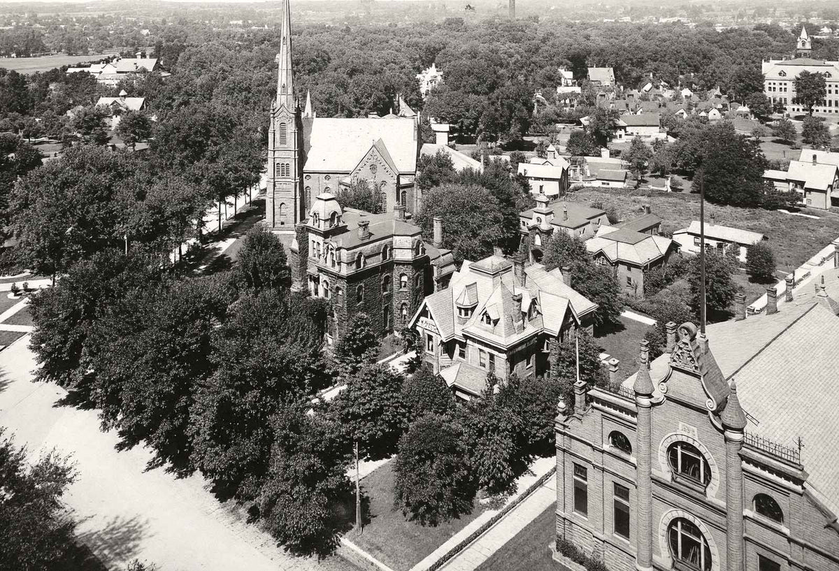 View from Court House Tower Warren Ohio in 1905 Restored Photo Print - Restored