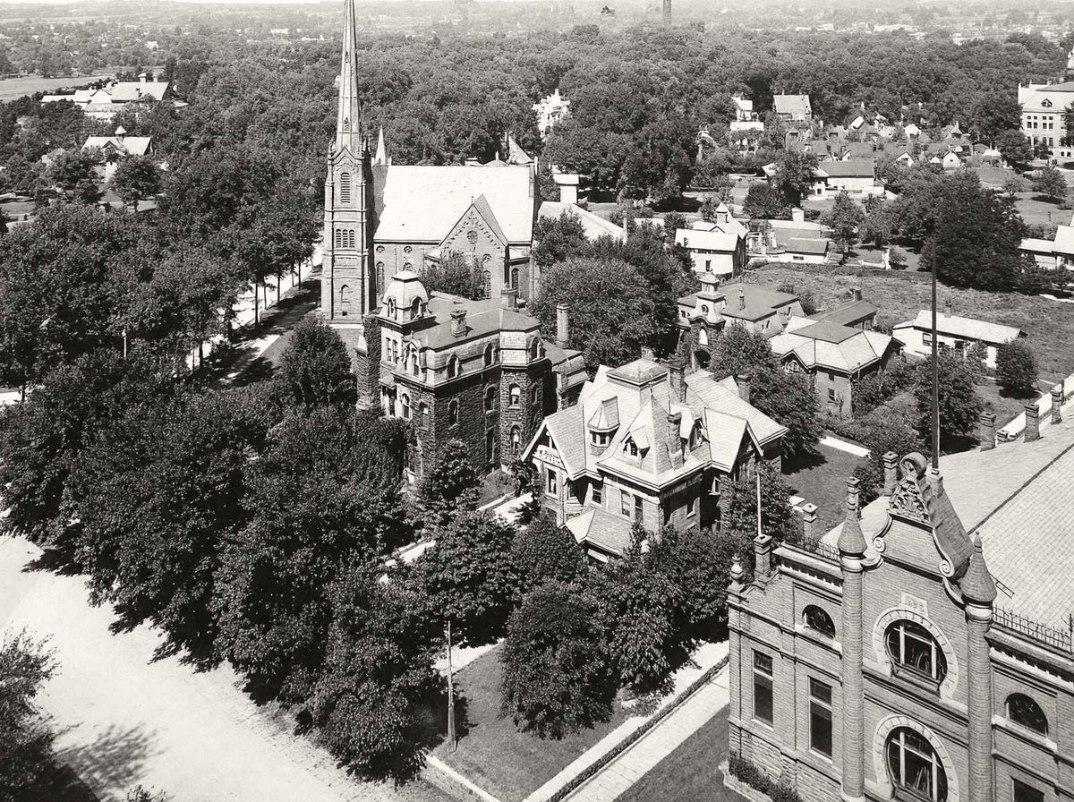 View from Court House Tower Warren Ohio in 1905 Restored Photo Print - Restored