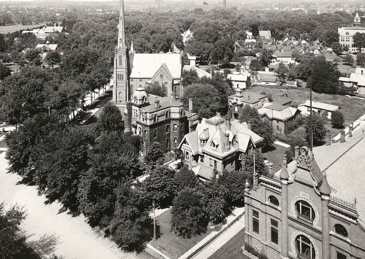 View from Court House Tower Warren Ohio in 1905 Restored Photo Print - Restored